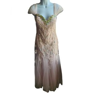 Mori Lee By Madeline Gardner Light Pink Beaded Prom Pageant Dress Size 8/10?